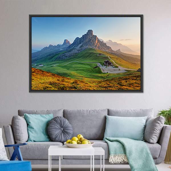 Dolomites Landscape Canvas Wall Art-5 Horizontal-Gallery Wrap-22" x 12"-Tiaracle
