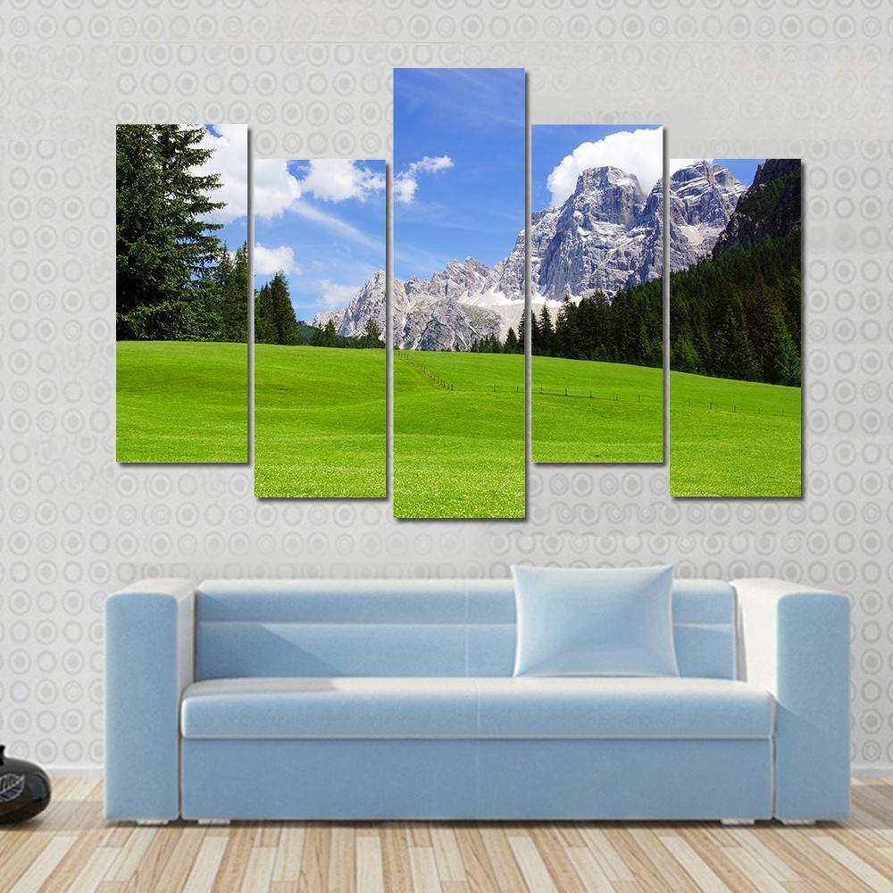 Dolomites Landscape Italy Canvas Wall Art-5 Pop-Gallery Wrap-47" x 32"-Tiaracle