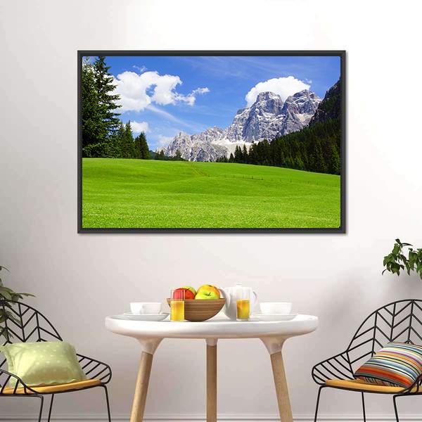 Dolomites Landscape Italy Canvas Wall Art-1 Piece-Floating Frame-24" x 16"-Tiaracle