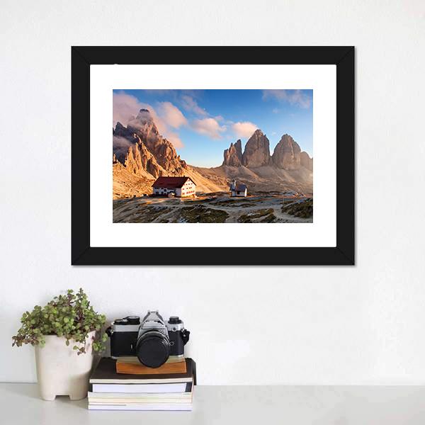 Dolomites Mountain At Sunset Canvas Wall Art-3 Horizontal-Gallery Wrap-25" x 16"-Tiaracle