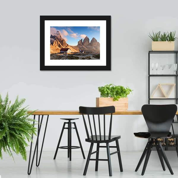 Dolomites Mountain At Sunset Canvas Wall Art-3 Horizontal-Gallery Wrap-25" x 16"-Tiaracle