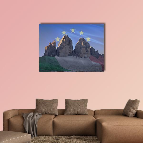 Dolomiti Flags Series Canvas Wall Art-1 Piece-Gallery Wrap-48" x 32"-Tiaracle