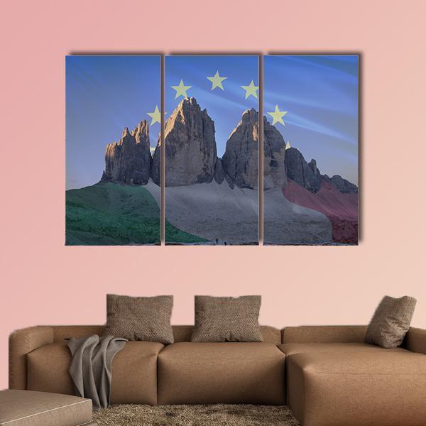 Dolomiti Flags Series Canvas Wall Art-3 Horizontal-Gallery Wrap-37" x 24"-Tiaracle