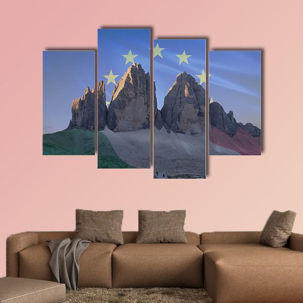 Dolomiti Flags Series Canvas Wall Art-4 Pop-Gallery Wrap-50" x 32"-Tiaracle