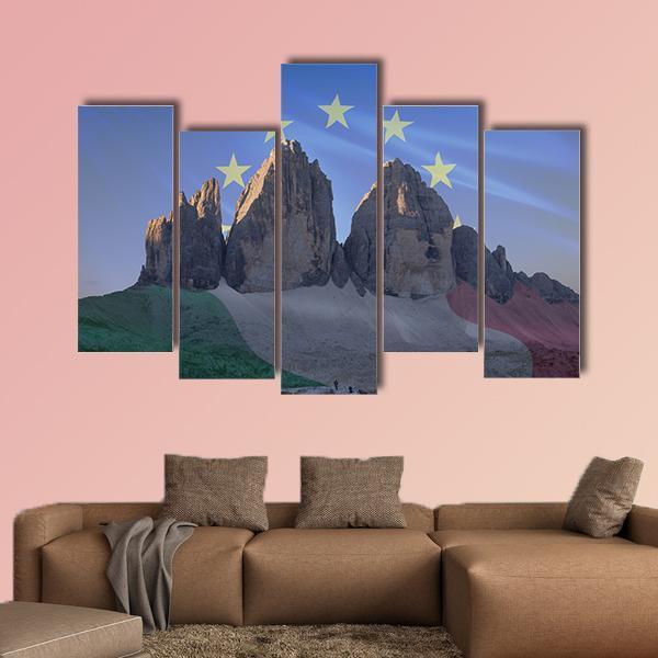 Dolomiti Flags Series Canvas Wall Art-5 Pop-Gallery Wrap-47" x 32"-Tiaracle