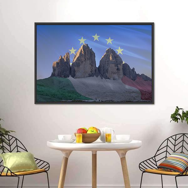 Dolomiti Flags Series Canvas Wall Art-1 Piece-Floating Frame-24" x 16"-Tiaracle