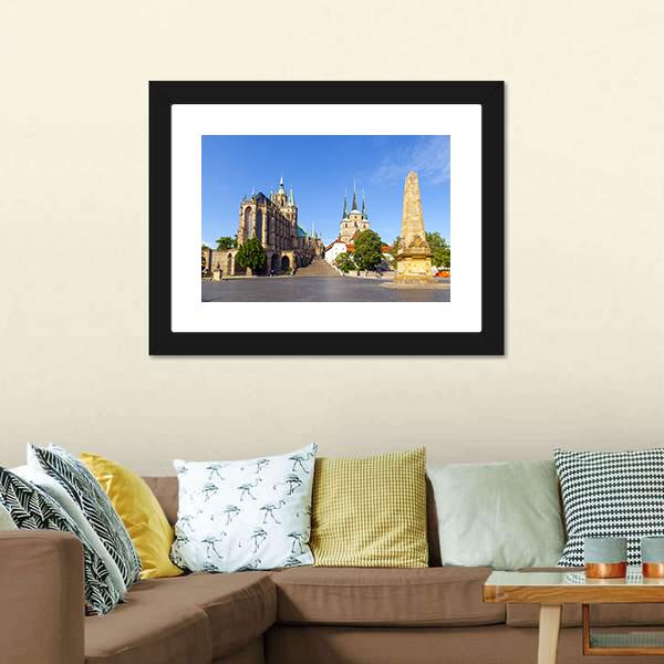 Dom Hill Of Erfurt Canvas Wall Art-1 Piece-Framed Print-30" x 20"-Tiaracle