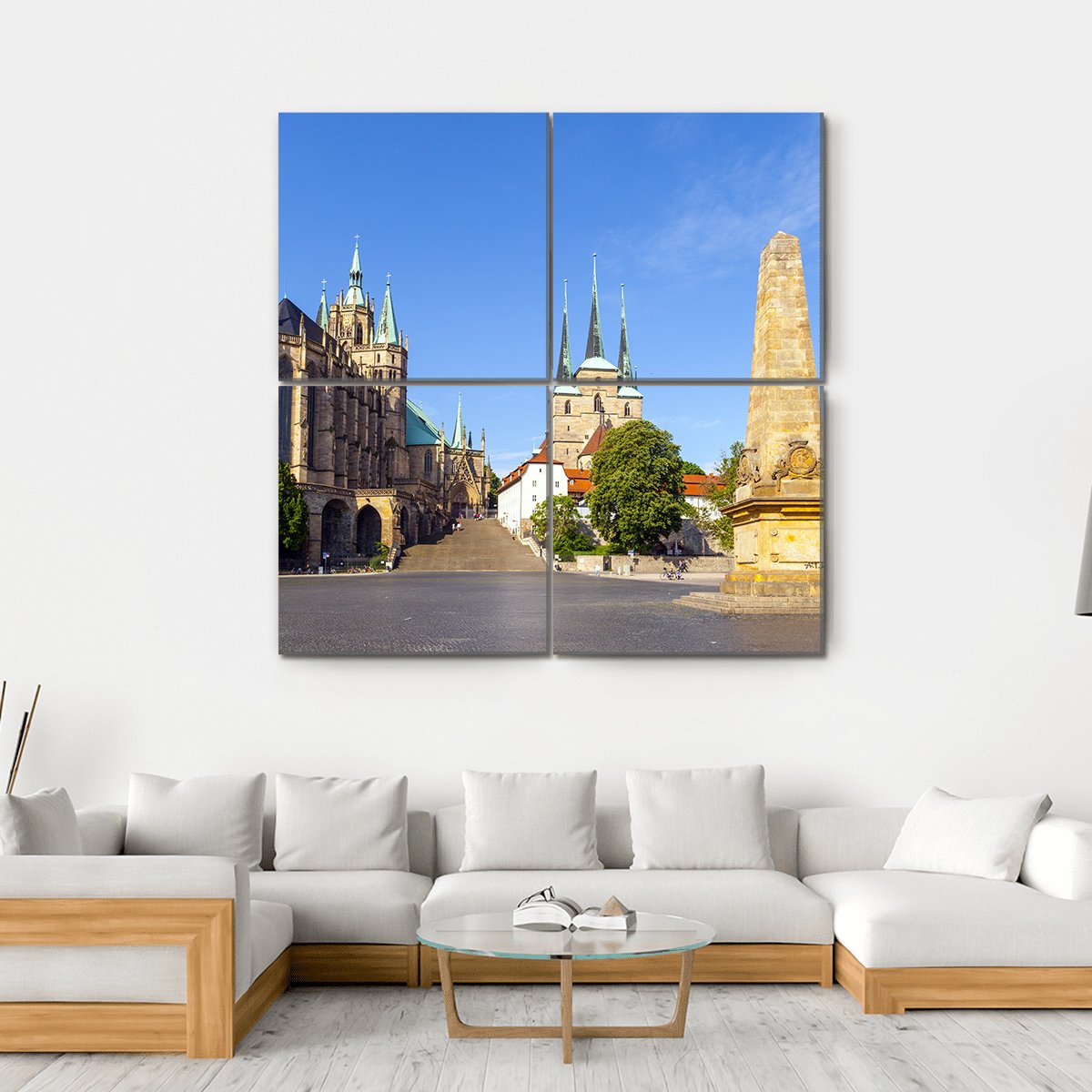 Dom Hill Of Erfurt Canvas Wall Art-4 Square-Gallery Wrap-17" x 17"-Tiaracle