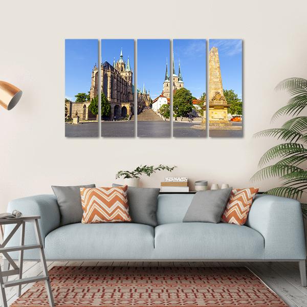 Dom Hill Of Erfurt Canvas Wall Art-5 Horizontal-Gallery Wrap-22" x 12"-Tiaracle