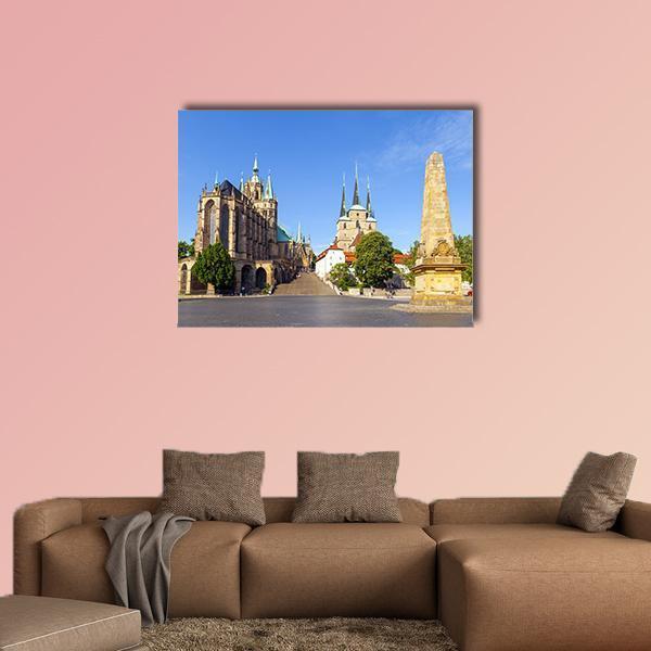 Dom Hill Of Erfurt Canvas Wall Art-1 Piece-Gallery Wrap-48" x 32"-Tiaracle