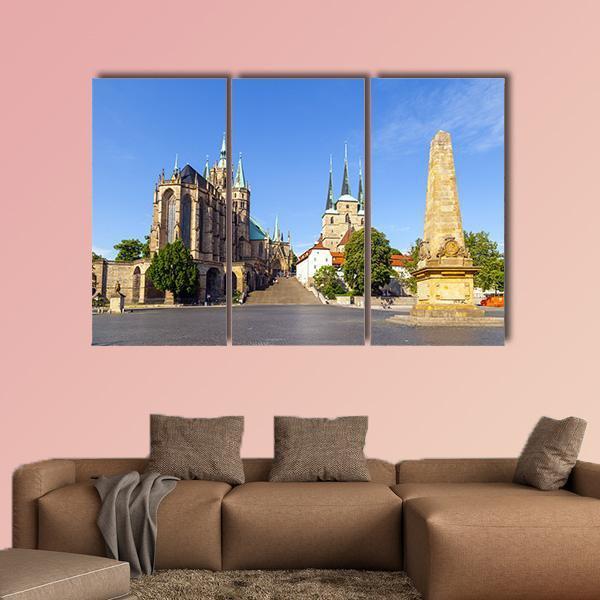 Dom Hill Of Erfurt Canvas Wall Art-4 Pop-Gallery Wrap-50" x 32"-Tiaracle