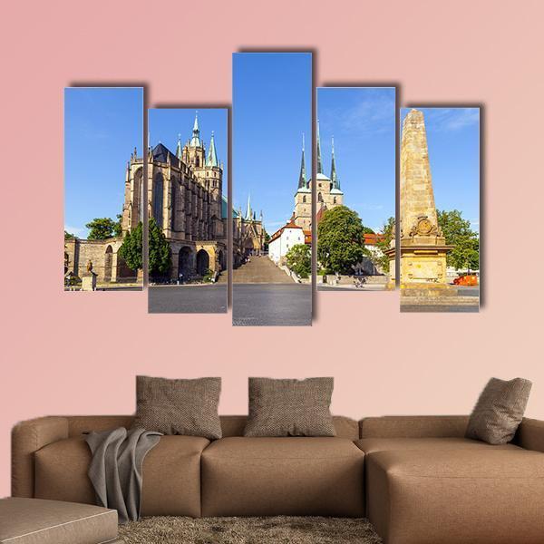 Dom Hill Of Erfurt Canvas Wall Art-5 Pop-Gallery Wrap-47" x 32"-Tiaracle