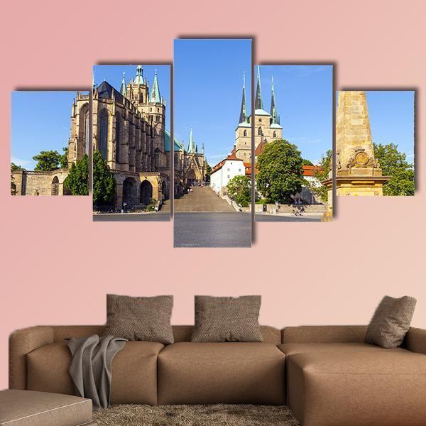 Dom Hill Of Erfurt Canvas Wall Art-5 Star-Gallery Wrap-62" x 32"-Tiaracle