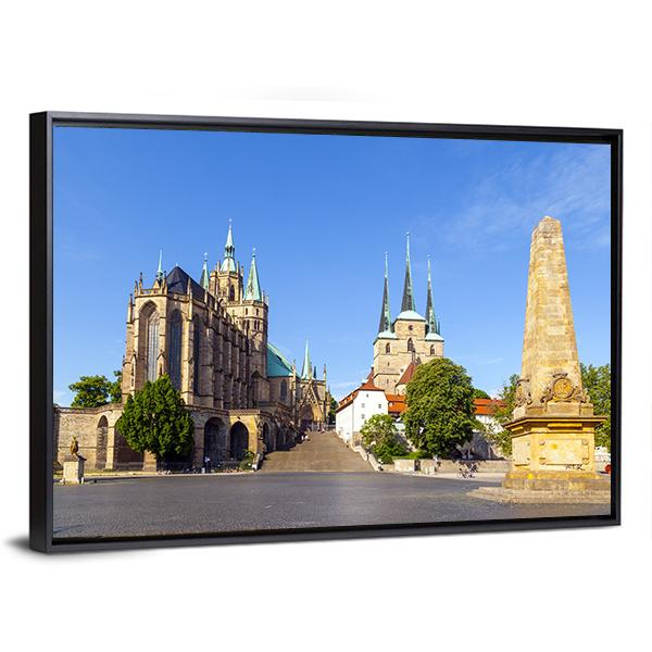 Dom Hill Of Erfurt Canvas Wall Art-3 Horizontal-Gallery Wrap-25" x 16"-Tiaracle