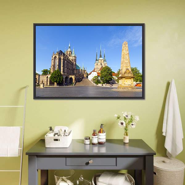 Dom Hill Of Erfurt Canvas Wall Art-3 Horizontal-Gallery Wrap-25" x 16"-Tiaracle