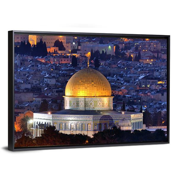 Dome Of Rock Jerusalem Canvas Wall Art-5 Horizontal-Gallery Wrap-22" x 12"-Tiaracle