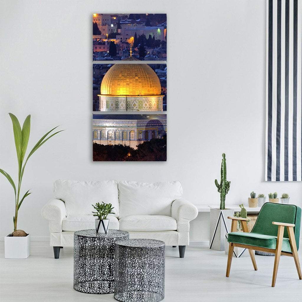 Dome Of Rock Jerusalem Vertical Canvas Wall Art-3 Vertical-Gallery Wrap-12" x 25"-Tiaracle
