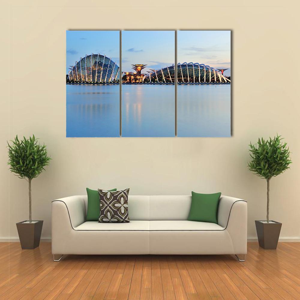 Domes &amp; Super Trees Canvas Wall Art-3 Horizontal-Gallery Wrap-37" x 24"-Tiaracle
