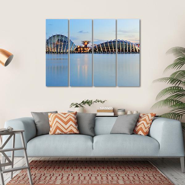 Domes &amp; Super Trees Canvas Wall Art-4 Horizontal-Gallery Wrap-34" x 24"-Tiaracle