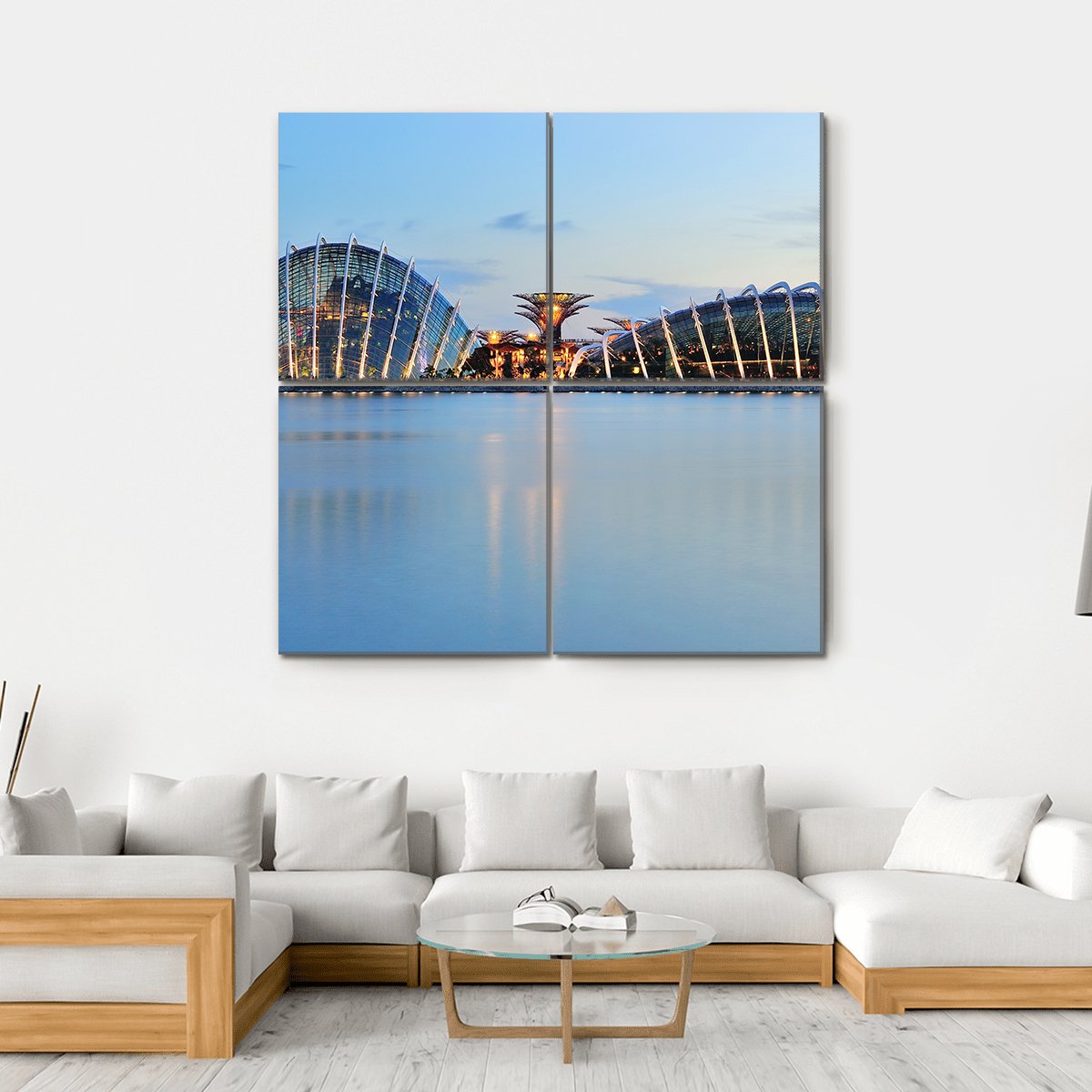 Domes & Super Trees Canvas Wall Art-4 Square-Gallery Wrap-17" x 17"-Tiaracle