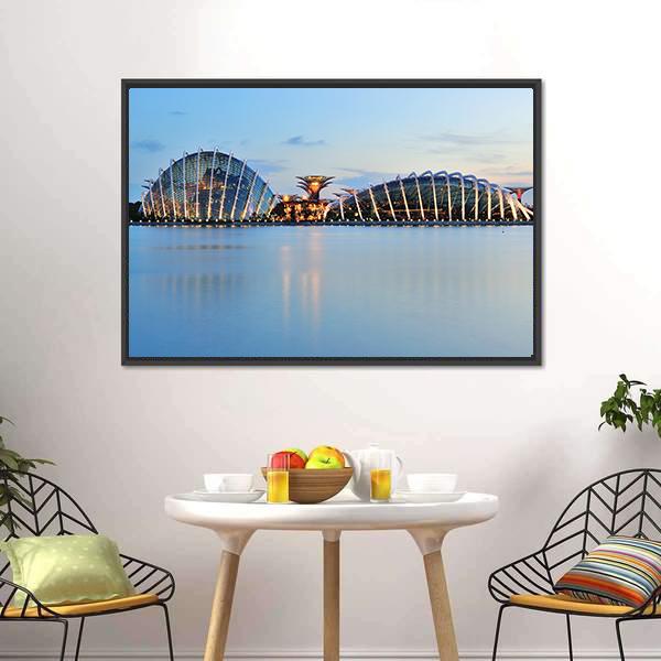 Domes &amp; Super Trees Canvas Wall Art-1 Piece-Floating Frame-24" x 16"-Tiaracle