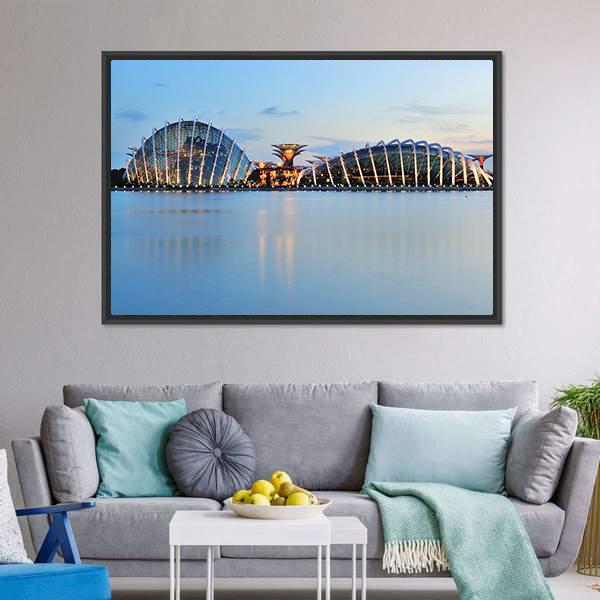 Domes &amp; Super Trees Panoramic Canvas Wall Art-1 Piece-36" x 12"-Tiaracle