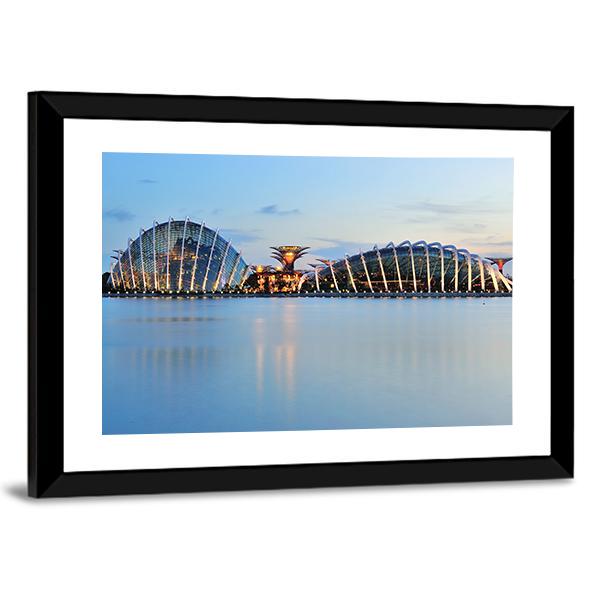 Domes &amp; Super Trees Panoramic Canvas Wall Art-1 Piece-36" x 12"-Tiaracle