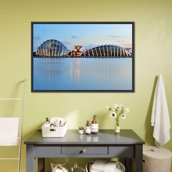 Domes & Super Trees Panoramic Canvas Wall Art-1 Piece-36" x 12"-Tiaracle