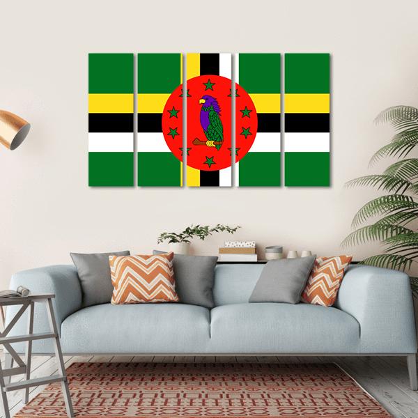 Dominica Flag Canvas Wall Art-5 Horizontal-Gallery Wrap-22" x 12"-Tiaracle