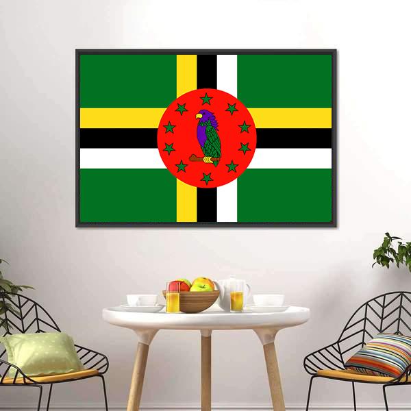 Dominica Flag Canvas Wall Art-5 Horizontal-Gallery Wrap-22" x 12"-Tiaracle