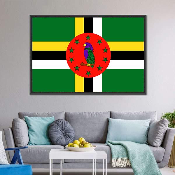 Dominica Flag Canvas Wall Art-5 Horizontal-Gallery Wrap-22" x 12"-Tiaracle