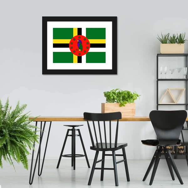 Dominica Flag Canvas Wall Art-5 Horizontal-Gallery Wrap-22" x 12"-Tiaracle