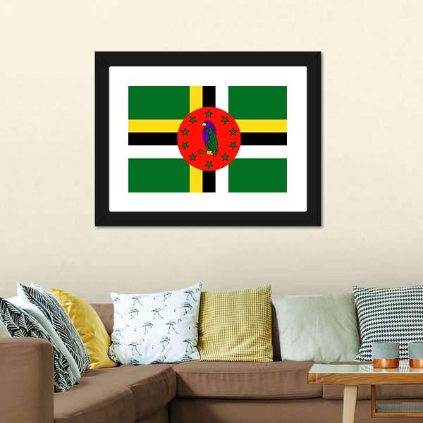 Dominica Flag Canvas Wall Art-5 Horizontal-Gallery Wrap-22" x 12"-Tiaracle