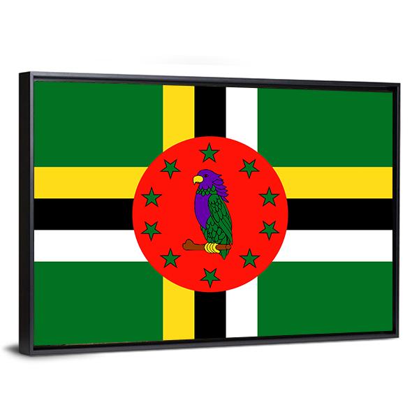 Dominica Flag Canvas Wall Art-3 Horizontal-Gallery Wrap-25" x 16"-Tiaracle