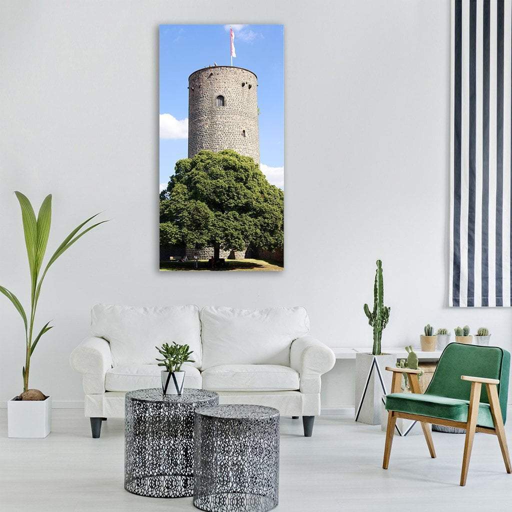 Donjon Castle Tower Vertical Canvas Wall Art-1 Vertical-Gallery Wrap-12" x 24"-Tiaracle