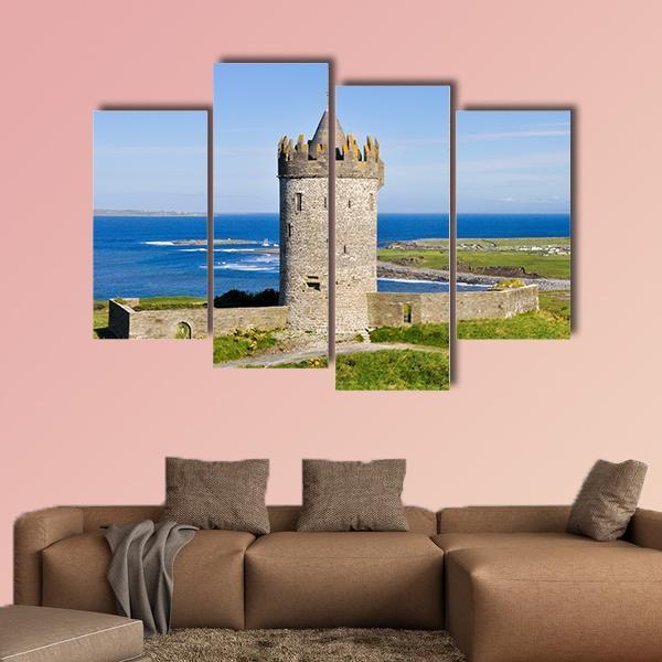Doonagore Castle Canvas Wall Art-4 Pop-Gallery Wrap-50" x 32"-Tiaracle