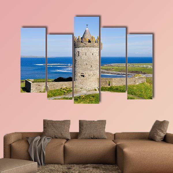 Doonagore Castle Canvas Wall Art-5 Pop-Gallery Wrap-47" x 32"-Tiaracle