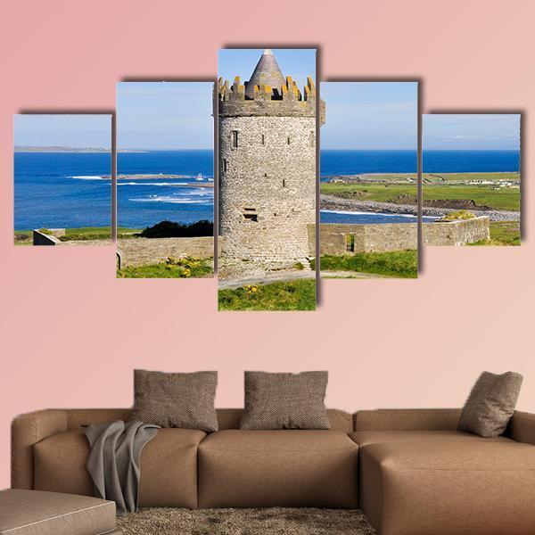 Doonagore Castle Canvas Wall Art-5 Star-Gallery Wrap-62" x 32"-Tiaracle