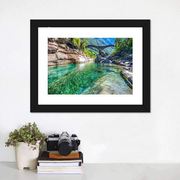 Double Arched Verzasca Canvas Wall Art-5 Horizontal-Gallery Wrap-22" x 12"-Tiaracle