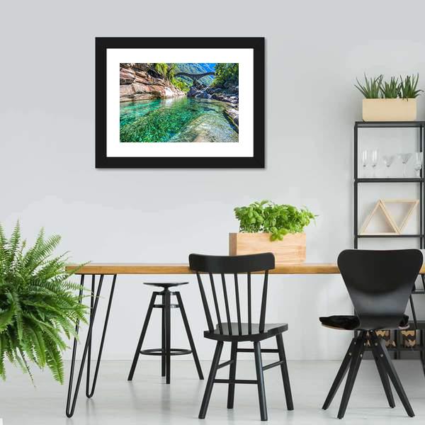 Double Arched Verzasca Canvas Wall Art-5 Horizontal-Gallery Wrap-22" x 12"-Tiaracle