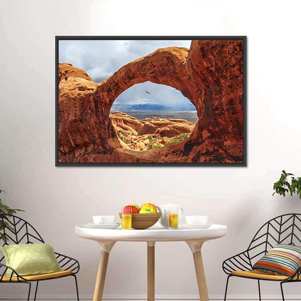 Double O Arch Utah Canvas Wall Art-1 Piece-Floating Frame-24" x 16"-Tiaracle