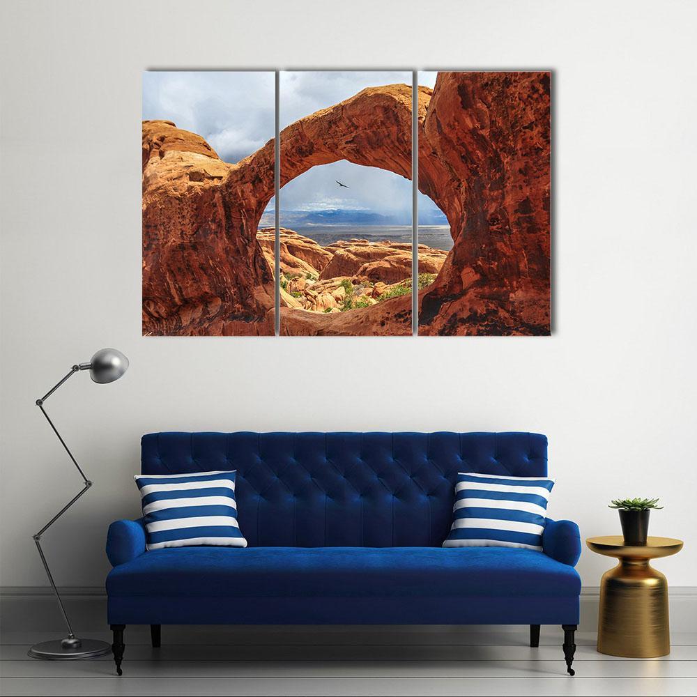 Double O Arch Utah Canvas Wall Art-3 Horizontal-Gallery Wrap-37" x 24"-Tiaracle