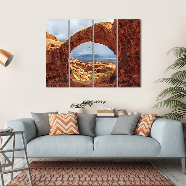 Double O Arch Utah Canvas Wall Art-4 Horizontal-Gallery Wrap-34" x 24"-Tiaracle