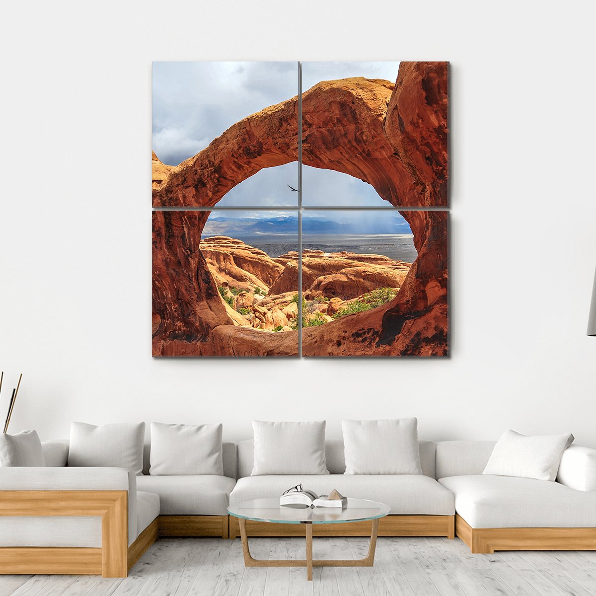 Double O Arch Utah Canvas Wall Art-4 Square-Gallery Wrap-17" x 17"-Tiaracle