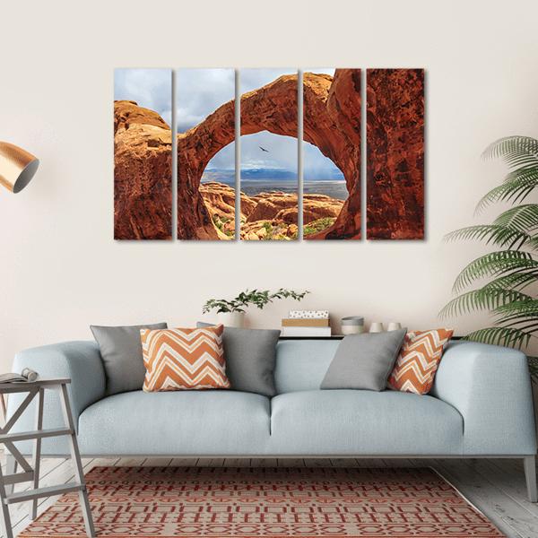Double O Arch Utah Canvas Wall Art-5 Horizontal-Gallery Wrap-22" x 12"-Tiaracle