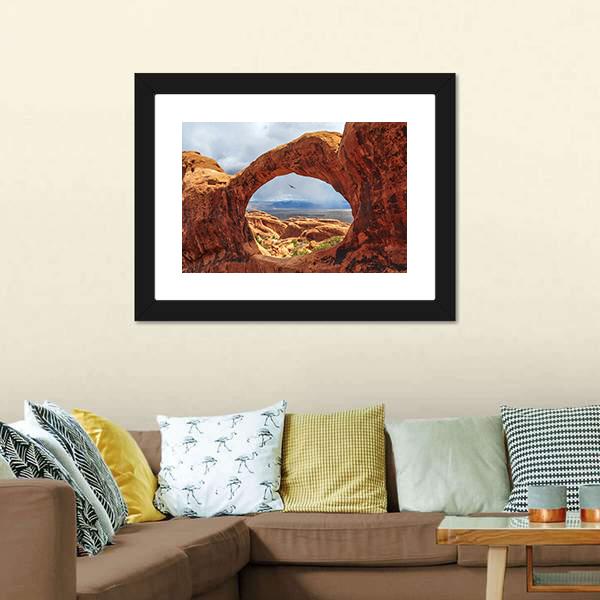 Double O Arch Utah Canvas Wall Art-1 Piece-Framed Print-20" x 16"-Tiaracle
