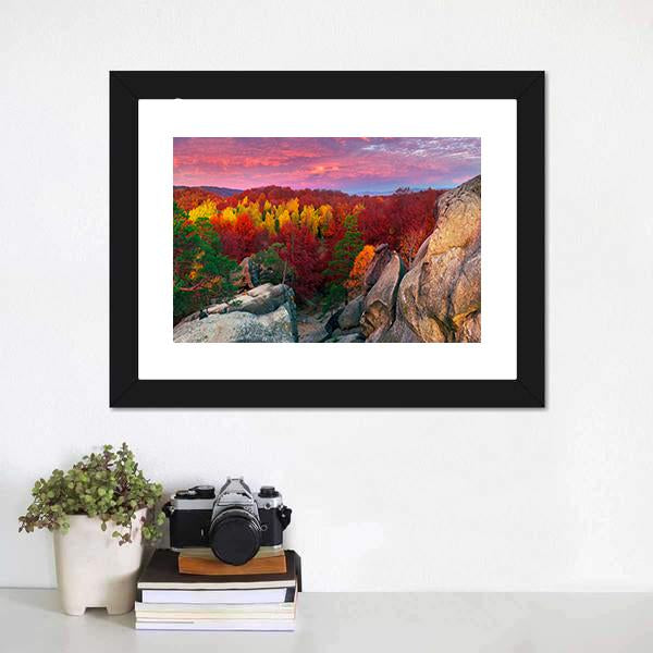 Dovbush Rocks Bubnyshche Canvas Wall Art-1 Piece-Framed Print-42" x 14"-Tiaracle