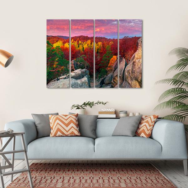 Dovbush Rocks Bubnyshche Canvas Wall Art-4 Horizontal-Gallery Wrap-34" x 24"-Tiaracle