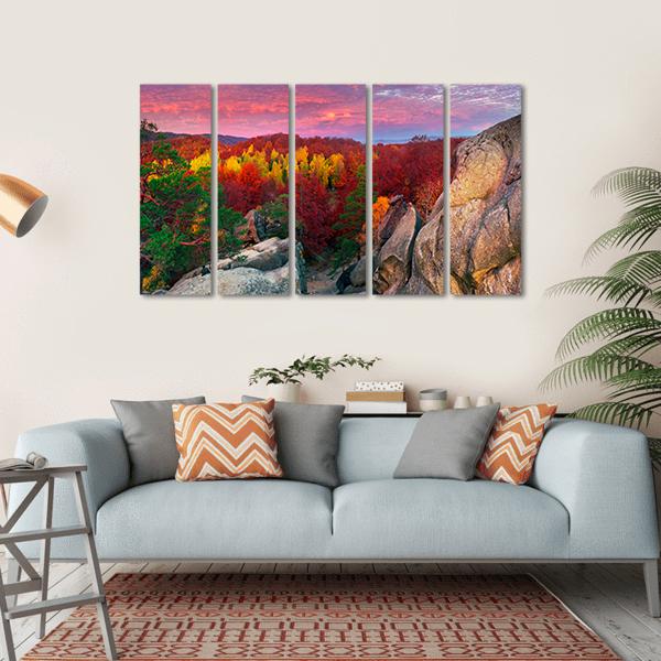 Dovbush Rocks Bubnyshche Canvas Wall Art-5 Horizontal-Gallery Wrap-22" x 12"-Tiaracle