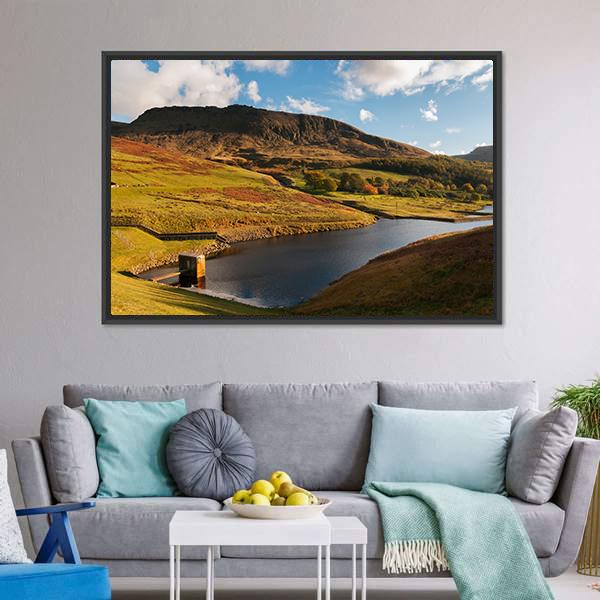 Dove Stone Reservoir Canvas Wall Art-1 Piece-Floating Frame-24" x 16"-Tiaracle